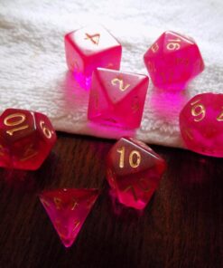 Wiz Dice Series II - Polyhedral Dice Set for Tabletop RPG Adventure Games with a Dice Bag - DND Dice Set, Suitable for Dungeons and Dragons, MTG and Dice Games Alike - Faerie Fire - 7 ct 23 71EeKHnJcTL