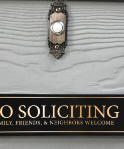 No Soliciting - Family, Friends, & Neighbors Welcome Door Magnet - The Perfect "No Soliciting" Sign for Metal Doors and Frames (2.5" x 9") 36 71EfPN9PmOL