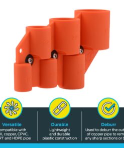 SharkBite 1/4 Inch to 1 Inch Depth Gauge and Pipe Deburring Tool, Copper, PEX, CPVC, PE-RT, HDPE, U702A 1/4 in. - 1 in. 16 71EfcR83AyL