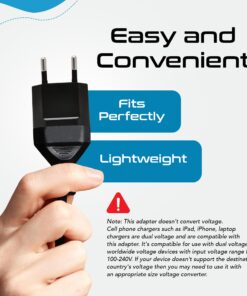 Ceptics USA, Canada to European Plug Adapter - Type C Adapter compatible in Europe, Canada to European travel plug adapter Ideal for Phones, Camera & more - CE Certified - RoHS Compliant - 6 Pack 15 71EfujURwL