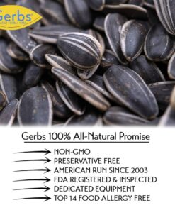 Lightly Sea Salted Sunflower Seed in Shell by Gerbs - 2 LBS - Top 11 Food Allergen Free & Non GMO - Premium Dry Roasted Seeds – COG USA Light Sea Salt 2 Pound (Pack of 1) 24 71EgyIxwL8L 7