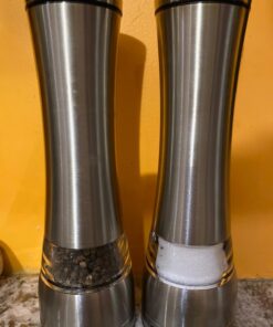 Premium Stainless Steel Salt and Pepper Grinder Set - Pepper Mill and Salt Mill, Spice Grinder with Adjustable Coarseness, Ceramic Rotor, Tall Salt and Pepper Shaker, Brushed Stainless - Free eBook 36 71Ehx3zKDCL