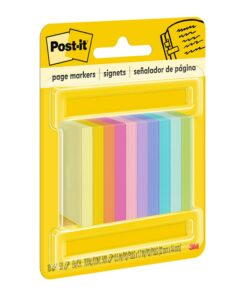 Post-it Page Markers, Assorted Bright Colors, 1/2 in x 2 in, 50 Markers/Pad, 10 Pads/Pack (670-10AB) 500 Sheets 28 71Ehz5MPLRL