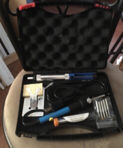 Soldering Iron Kit Electronics, 60W Adjustable Temperature Soldering Iron with Tips Desoldering Pump Solder Wire Tube Soldering Iron Holder Tool Carrying Case 61 71EiVaXaw7L