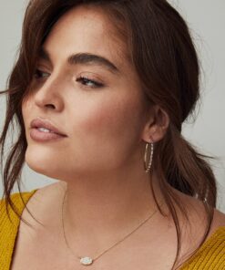 Kendra Scott Elisa Pendant Necklace for Women, Fashion Jewelry, 14k Gold-Plated GOLD - BLACK 9 71EkJyKl5VL