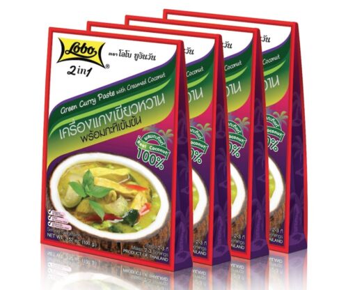 Lobo 2in1 Green Curry Paste with Creamed Coconut (Pack of 4)