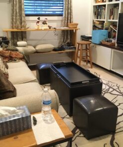 Alternative view of Convenience Concepts 143012 Sheridan Faux Leather Storage Bench with 2 Side Ottomans, Dark Espresso