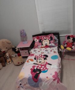 Idea Nuova Disney Minnie Mouse Stick Table Kids Lamp With Pull Chain, Themed Printed Decorative Shade, Pink Minnie Bow-Tique 31 71Elk7 8UfL