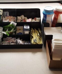 Mind Reader, Countertop Organizer, Coffee Bar, Kitchen Cup and Condiment Station, 17.875" L x 9.5" W x 6.625" H, Black 17.875"L x 9.5"W x 6.625"H, 38 71EmeOnTp4L