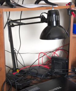 Globe Electric 56963 32" Multi-Joint Desk Lamp with Metal Clamp, Black, LED Bulb Included, On/Off Rotary Switch on Shade, Partially Adjustable Swing Arm, Home Essentials, Reading Light, Office Décor 31.5 inches 30 71EmzKN3phL