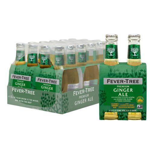 Fever Tree Ginger Ale - Premium Quality Mixer - Refreshing Beverage for Cocktails & Mocktails. Naturally Sourced Ingredients, No Artificial Sweeteners or Colors - 200 ML Bottles - Pack of 24 6.8 Fl Oz (Pack of 24)