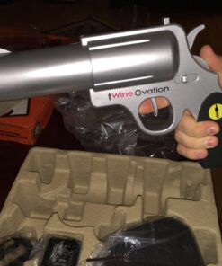 WineOvation Electric Gun Wine Opener (Silver) - Open your Wine Bottle fast and without hassle - Best Electronic Automatic Corkscrew for Gun Enthusiasts and Wine Lovers - Rechargeable Battery Operated a_Wine Gun Silver 45 71Ep3VcFKEL
