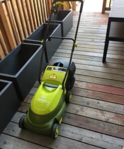 Sun Joe MJ401E 14-Inch 12-Amp Electric Lawn Mower w/Collapsible Handle for Storage, 3-Position Height Control, 10.6-Gallon Bag, Green Original Version 40 71EpwgGR5OL