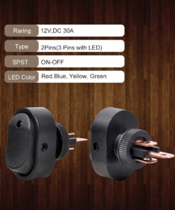 Alternative view of COONLINE 12V 30A Toggle Switch Rocker Switch Waterproof LED Blue Green Yellow Red Lighted 3P SPST On-Off Control for Car Truck Boat Marine Auto Motorcycle 4Pcs Colorful