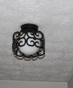 Globe Electric 65380 1-Light Flush Mount Ceiling Light, Dark Bronze, Satin Finish, Antique Brass Accents, Clear Glass Shade, Ceiling Light Fixture, E26 Bulb, Bulb Not Included Dark Bronze with Clear Glass 33 71EqXyFeckL