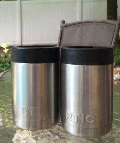 RTIC Can Cooler Insulated, Beer, Beverage, Soda Can Cooler with Lid, Stainless Steel Metal, Double Wall Insulation Coozie for Cans, Sweat Proof, 12oz, Stainless Steel 1 35 71EqkZkU0pL