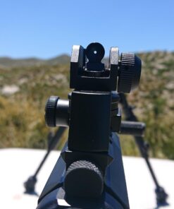 Feyachi Flip Up Iron Sight Front Rear Sight Compatible for Picatinny Rail and Weaver Rail of Rifle, Foldable Sights Black 53 71EroB 7YtL