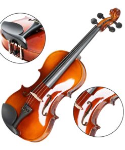 ARTALL 4/4 Handmade Student Acoustic Violin Beginner Pack with Bow, Hard Case, Chin Rest, Spare Strings, Rosin and Bridge, Glossy Antique 4/4 Glossy Antique 13 71EsD5KBZL