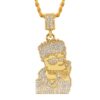 putouzip Bart Chain Necklace 18K Gold Plated Fully Iced Out Stainless Steel Pendant For Men Boys Gift 39 71Et3icGsXL