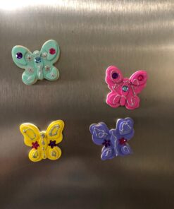 Melissa & Doug Created by Me! Wooden Butterfly Magnets Craft Kit (4 Designs, 4 Paints, Stickers, Glitter Glue) 24 71EtNBgBsL