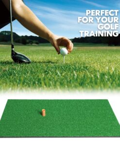 TRUEDAYS Golf Mat - Artificial Turf Golf Mat with Non-Slip Foam - 12“ x 24“ Golf Hitting Mat for Indoor and Outdoor Practice (Includes Rubber Tee Holder and Tees) 12"x24" 23 71EuDpbS bL