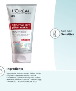 L'Oreal Paris Skincare Revitalift Bright Reveal Facial Cleanser with Glycolic Acid, Anti-Aging Daily Face Cleanser to Exfoliate Dullness and Brighten Skin, 5 Fl Oz (Pack of 1) 5 Fl Oz (Pack of 1) 28 71Euku2UioL