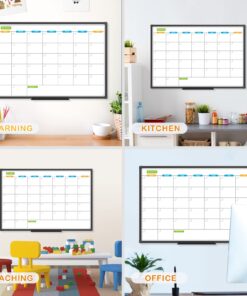 JILoffice Dry Erase Calendar Whiteboard - Magnetic White Board Calendar Monthly 36 X 24 Inch, Black Aluminum Frame Wall Mounted Board for Office Home and School Calendar 36 x 24 Inch 23 71EuwTdqy0L