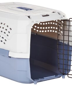 Amazon Basics - 2-Door Top-Load Hard-Sided Dogs, Cats Pet Travel Carrier, Gray & Blue, 22.8"L x 15.0"W x 13.0"H Two-Door Top-Load 51 71Ev1YSBH0L