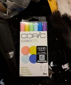Copic Ciao, Alcohol-based Markers, 6pc Set, Brights Brights - Vibrant primary and secondary colors: R32, Y06, YG06, B00, B05 and V17 15 71EvXF0xwRL