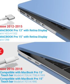 IBENZER Compatible with MacBook Pro 13 Inch Case 2015 2014 2013 end 2012 A1502 A1425, Hard Shell Case with Keyboard Cover for Old Version Apple Mac Pro Retina 13, Airy Blue, R13ARBL+1A For MacBook Pro Retina 13" A1502/A1425 22 71EwY67y2FL