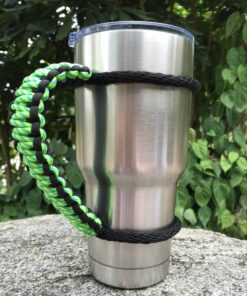 MOCE Handmade Paracord Handle for Yeti/Rtic/Ozark Trail Rambler 30 Oz Tumbler. Green/Black 10 71Ex7H285uL