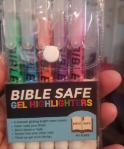 U.S. Office Supply Bible Safe Gel Highlighters, 6 Pack Set - 6 Different Bright Neon Fluorescent Highlight Colors Yellow, Orange, Pink, Purple, Green, Blue - Won't Bleed, Fade or Smear - Study Guide Multicolor (Pack of 6) 52 71Exbn8Z3IL