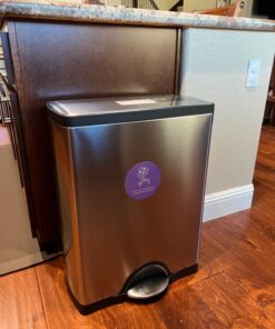 Simplehuman 50 Liter / 13.0 Gallon Rectangular Kitchen Step Trash Can, Brushed Stainless Steel 50 Liter Trash Can 37 71EycTARPGL