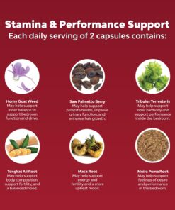 Horny Goat Weed for Male Enhancement - Extra Strength Horny Goat Weed for Men 1590mg per serving Complex with Tongkat Ali Saw Palmetto Extract Panax Ginseng and Black Maca Root for Stamina & Energy 90 Count (Pack of 1) 24 71EzikhEoL