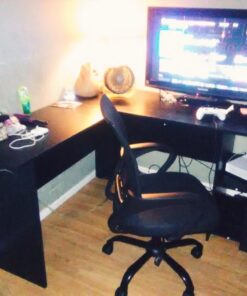 BestOffice Office Chair Ergonomic Cheap Desk Chair Mesh Computer Chair Lumbar Support Modern Executive Adjustable Stool Rolling Swivel Chair for Back Pain (Black) Black 38 71F b7p srL