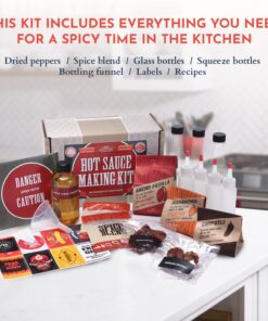 DIY Gift Kits Hot Sauce Making Kit, 26 Piece Set, Gourmet Spicy Gift Set For Men, Featuring 5th Generation Heirloom Peppers & Spice Blends, Natural & GMO Free, Recipe Book, Storing Bottles Standard 27 71F00T8viWL 3