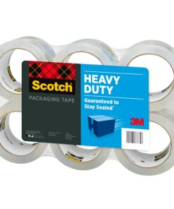 Scotch Heavy Duty Packaging Tape, 1.88" x 54.6 yd, Designed for Packing, Shipping and Mailing, Strong Seal on All Box Types, 3" Core, Clear, 6 Rolls (3850-6) 34 71F0nCu6DqL