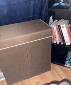 Household Essentials 5614 Double Hamper Laundry Sorter with Magnetic Lid, Brown Coffee Linen 46 71F0pxPvhmL