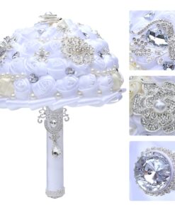 Generic Engerla Handmade Crystal Diamond Pearl Rhinestone Brooch Bridal Hold Flowers Wedding Bouquet Brooch 26 71F0yuYC30L