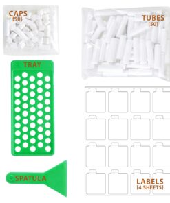 Milliard Lip Balm Crafting Kit – Includes Lip Balm Pouring Tray & 50 White 0.15oz (4.25g) Balm Tubes 216 Piece Set 28 71F2cshBMLL