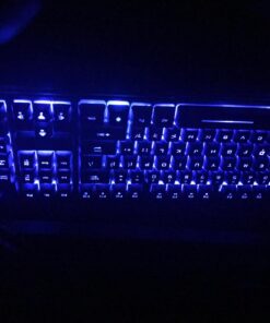 Rii RK100 3 Colors LED Backlit Mechanical Feeling USB Wired Multimedia Gaming Keyboard, Office Keyboard for Working or Primer Gaming,Office Device 53 71F4D7fg2sL