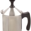 Francois et Mimi Milk and Creamer Frother Coffee Foam Pitcher with Handle and Lid, Stainless Steel, 14-Ounce Capacity, for Cappuccino and More