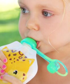 Alternative view of ChooMee SoftSip Food Pouch Top | Baby Led Weaning | No Spill Flow Control Valve, Protects Childs Mouth, 100% Silicone, BPA Free | Swirl Colors, 4 CT