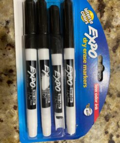 EXPO Low Odor Dry Erase Markers, Fine Tip, Black, 4 Count 4 Count Black 31 71F6wTW2x9L