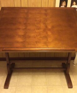 Studio Designs Vintage Drafting Table - Antique Design Solid Wood Drafting Table with Built-In Pencil Groove and Pencil Ledge - Angle Adjustable Work Surface Rustic Oak 42" 52 71F78FtGAQL