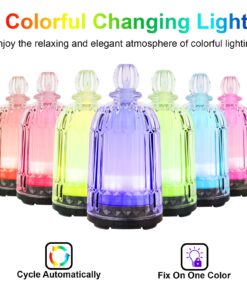 Alternative view of DOUDING Aroma Glass Diffuser for Essential Oil, Cool Mist Glass Humidifier with 7 LED Color Changing Light, Auto-Off Safety for Home Office Spa, 120ml(Black Base) Black Base