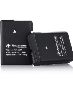Alternative view of Powerextra EN-EL14 EN-EL14a 2 x Battery & Car Charger Compatible with Nikon D3100 D3200 D3300 D3400 D3500 D5100 D5200 D5300 D5500 D5600 P7000 P7100 P7200 P7700 P7800 DSLR Cameras