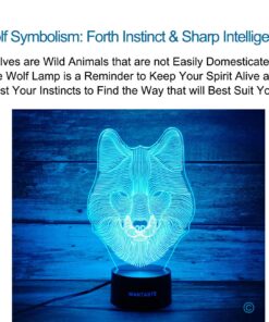 WANTASTE Wolf 3D Night Light for Boys Girls Room, Bedside Lamp Toys Decor Gifts for Kids Baby, 7 Colors Changing Nightlight with Smart Control Cool Wolf 11 71F8fEoQXrL