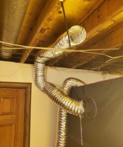 VIVOSUN 6 Inch 25 Feet Non-Insulated Flex Air Aluminum Ducting Dryer Vent Hose for HVAC Ventilation w/Two 6 Inch Stainless Steel Clamps 6" x 25FT Silver 33 71F8xK2bR8L