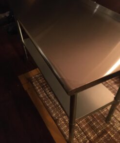 GRIDMANN Stainless Steel Kitchen Prep Table 60 x 24 Inches with Backsplash & Under Shelf, NSF Commercial Work Table for Restaurant and Home 60 in Long x 24 in Deep 35 71F9VpefKPL